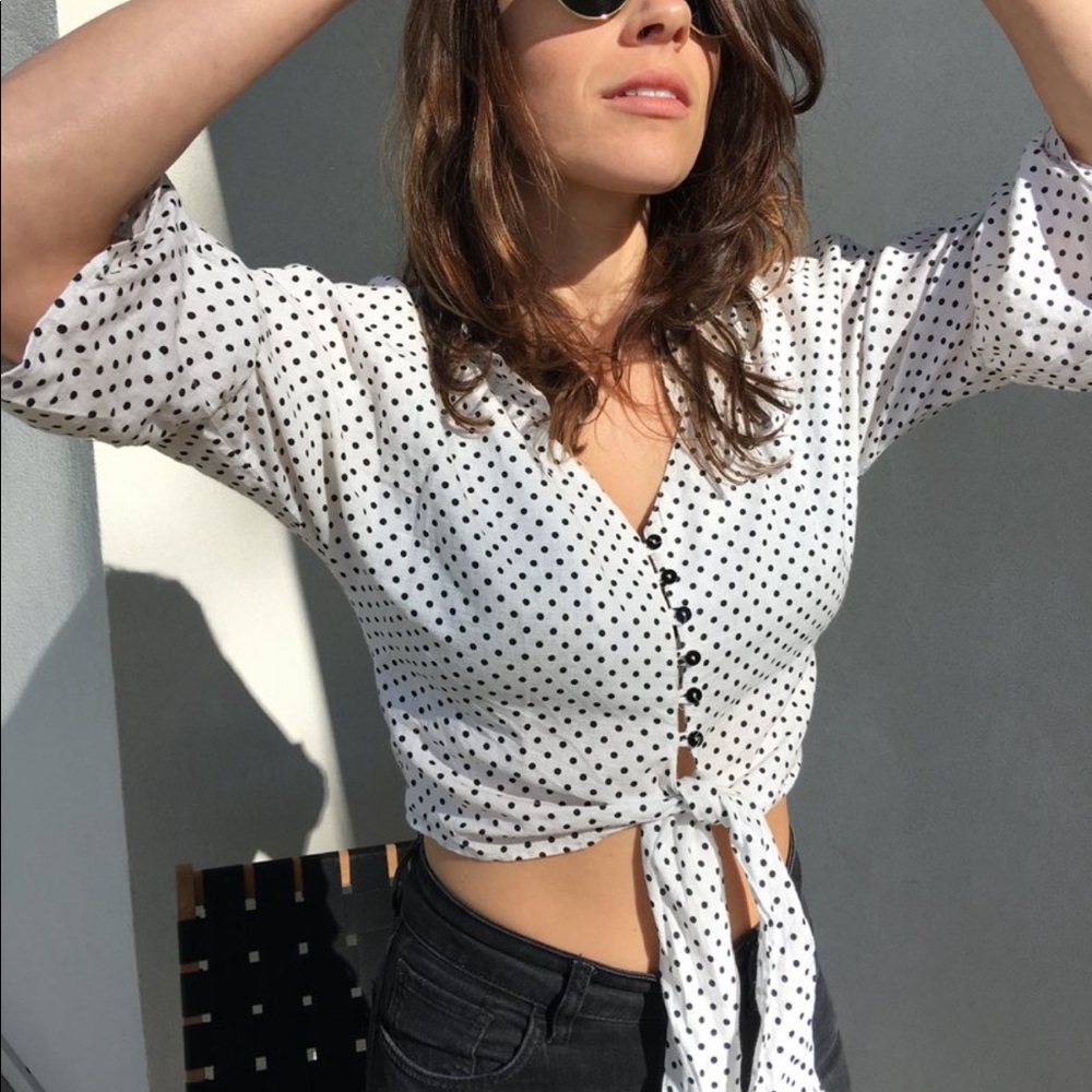 Zara polka dot crop top